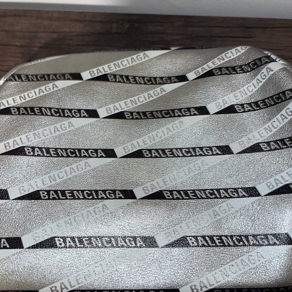 Balenciaga Silver Stripe Leather Explorer Belt Bag Waist Fancy Chest Pack Logo - Picture 4 of 4